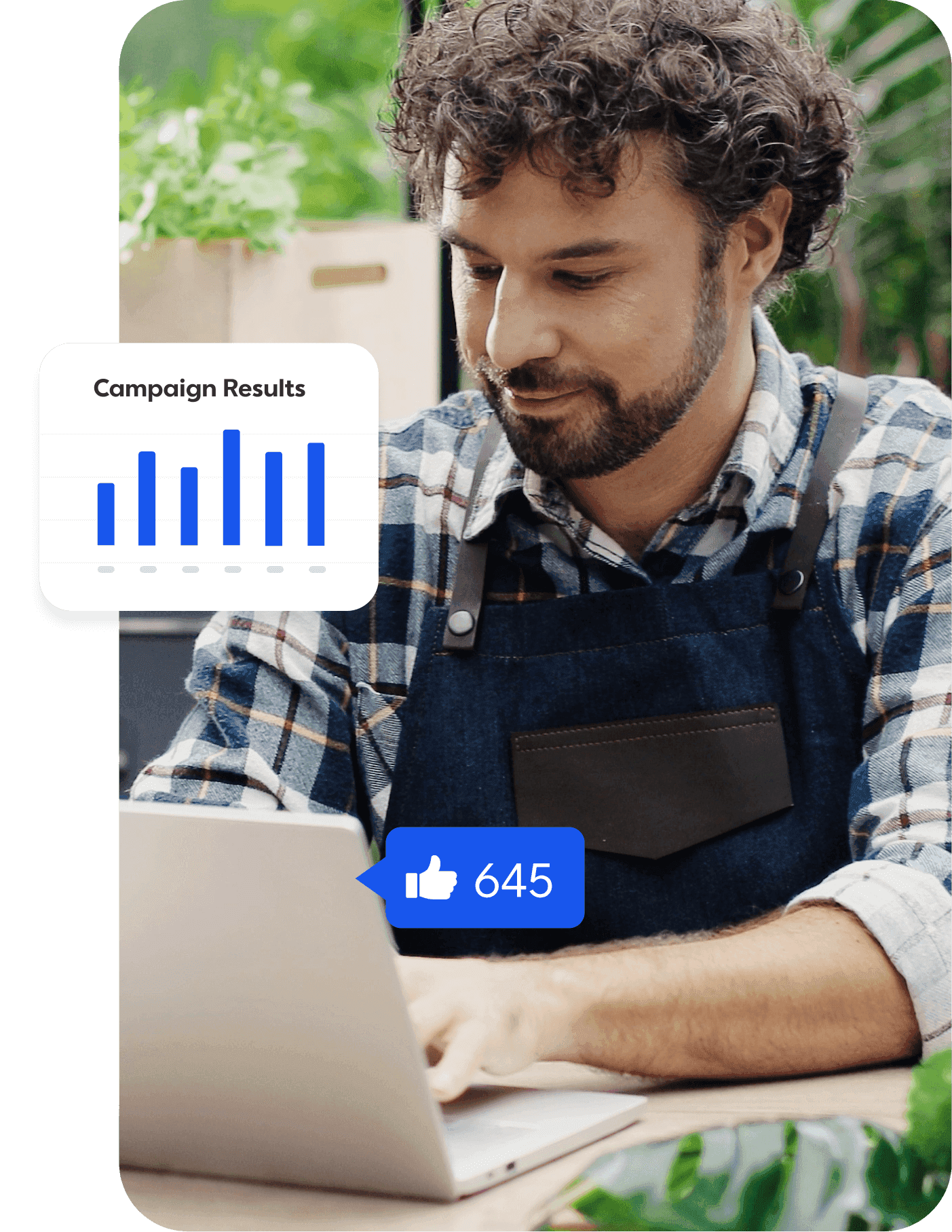 Business owner at a laptop