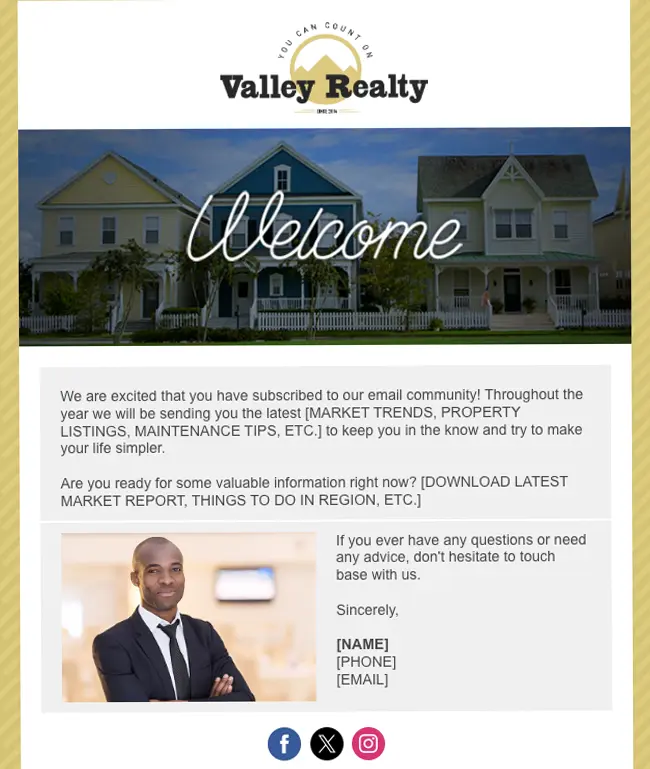 Email Template - Welcome Template 2 - 650 width