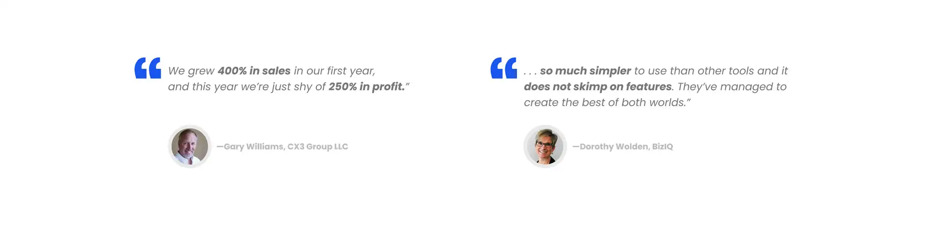 Quotes from SharpSpring CRM users.