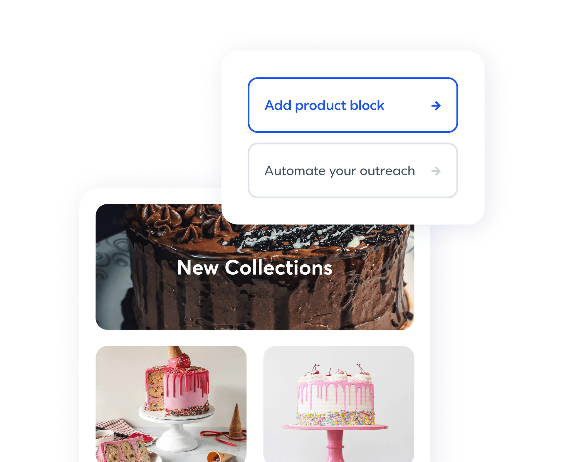 Example of Constant Contact's Ecommerce tools.