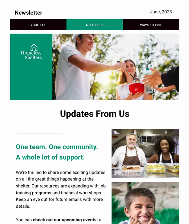 Email Template - Nonprofit newsletter 2 - 650