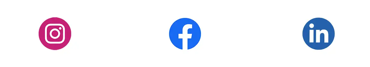 Instagram, Facebook, and Linkedin logos