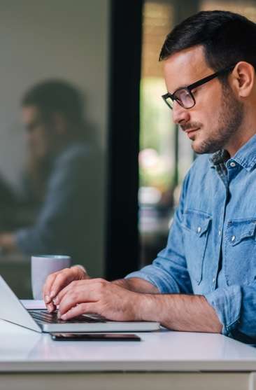 Accountant working on laptop