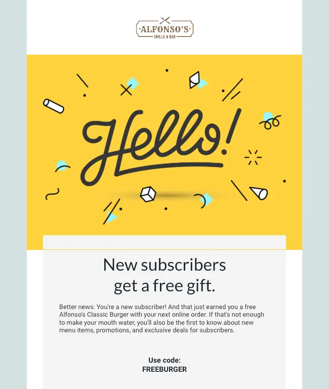 Email Template - Welcome Template 1 - 650 width