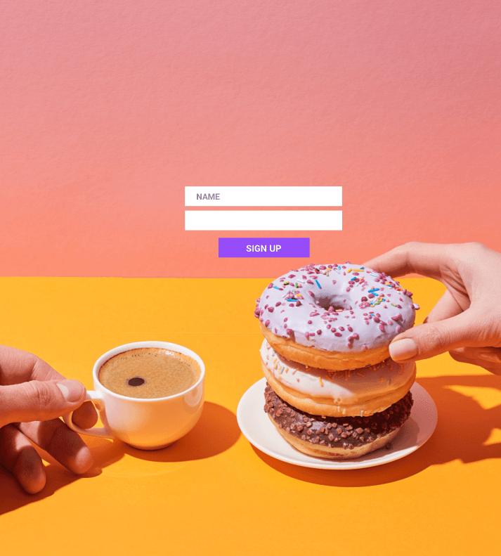 happy CTCT customer with donuts Alt Text (required)