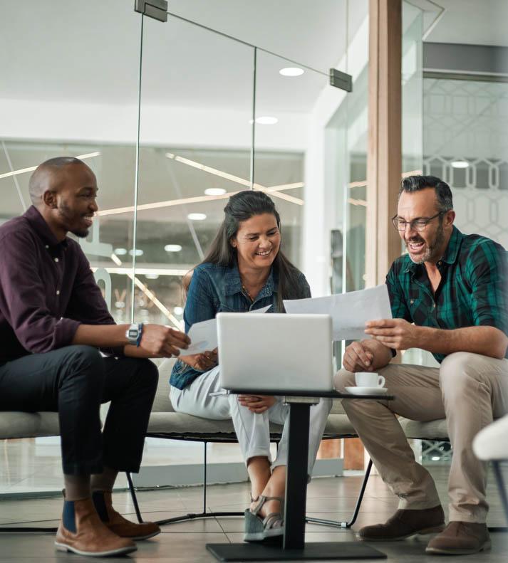 Group of partners working together in a meeting room
