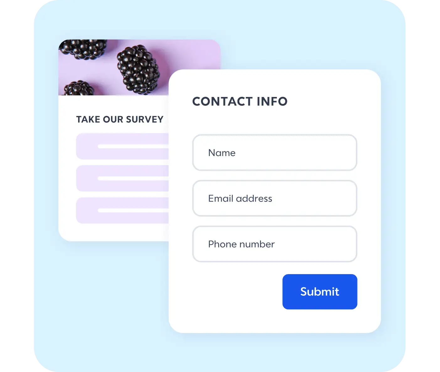UI - List Building tools contact form