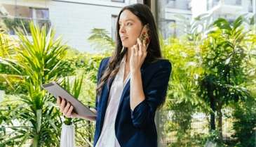 Real Estate Realtor on the phone