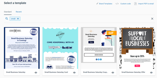 constant contact small business saturday templates #smallbizsaturday shop small