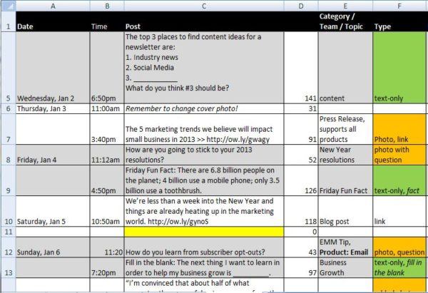 Content Calendar Jan2013