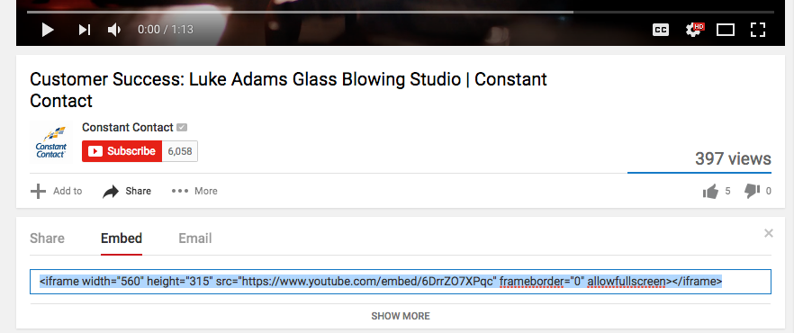 Share A Youtube Video On Your Website