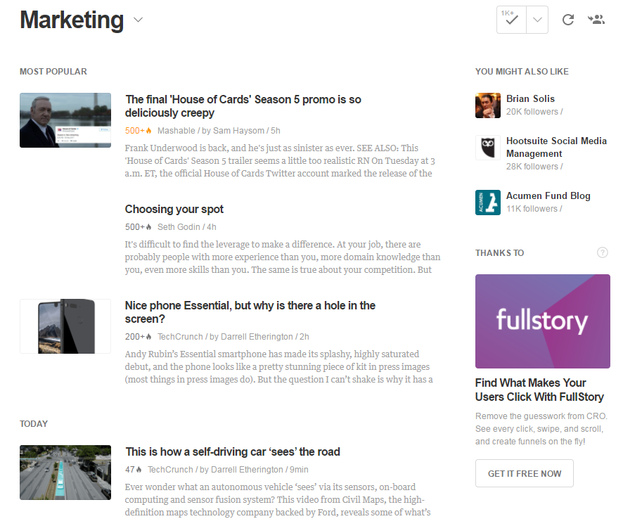 how to curate content with Feedly