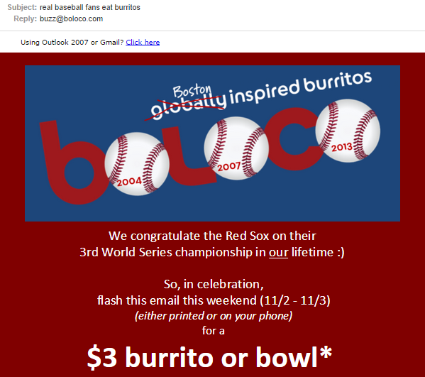 Boloco email subject using a joke