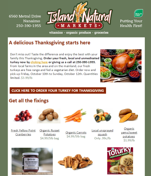 Constant Contact Email Template - Island Natural Market