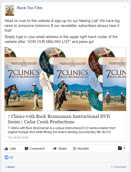 Grow your email list via Facebook