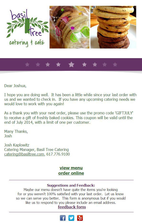 Reengagement - Basil Tree Catering