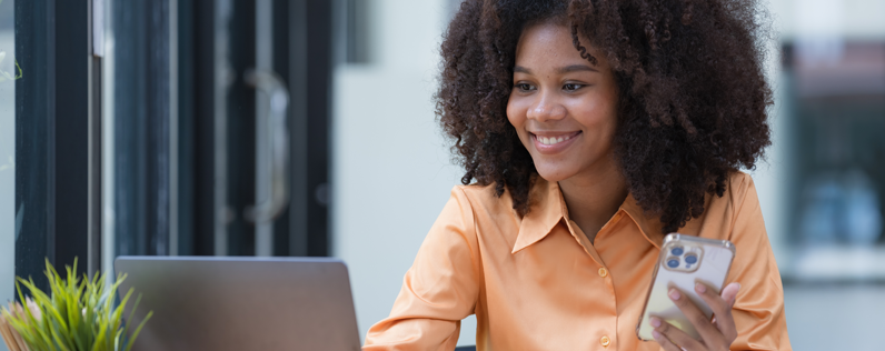 Blog header woman at desk