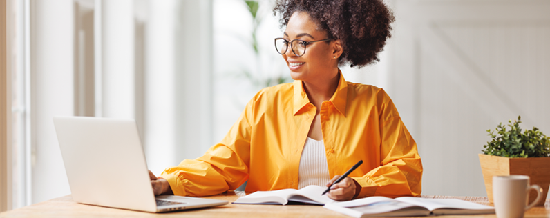 Woman working at desk