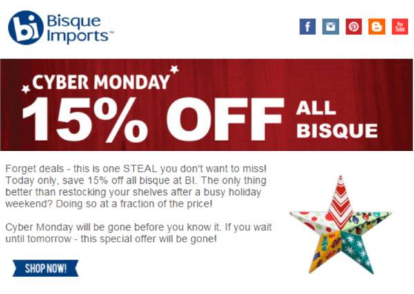 12 cyber monday promotion email example