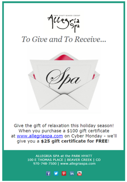 16 gift certificate special offer email example