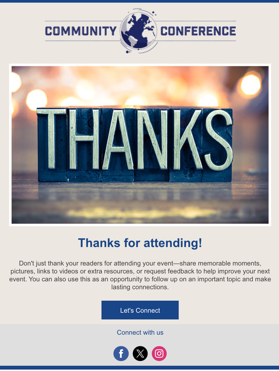 newsletter design event follow up