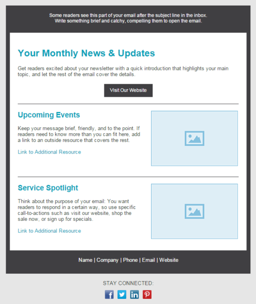 newsletter design --basic newsletter template