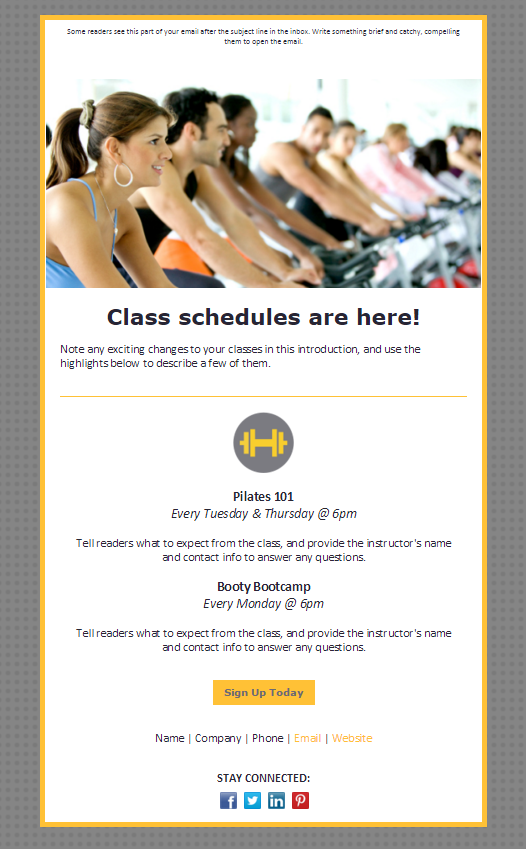 newsletter design class schedule