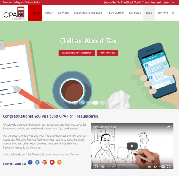 CPA for Freelancers website homepage