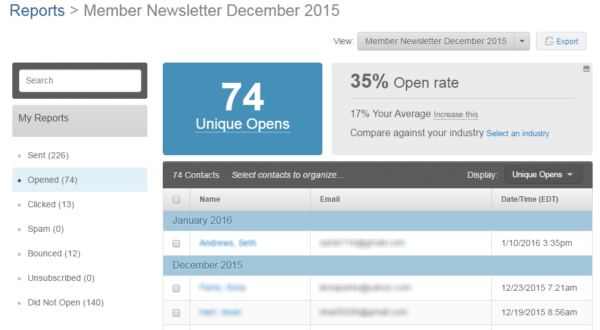 email analytics -- open rate
