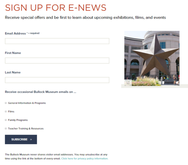 Constant Contact embeddable sign up form example