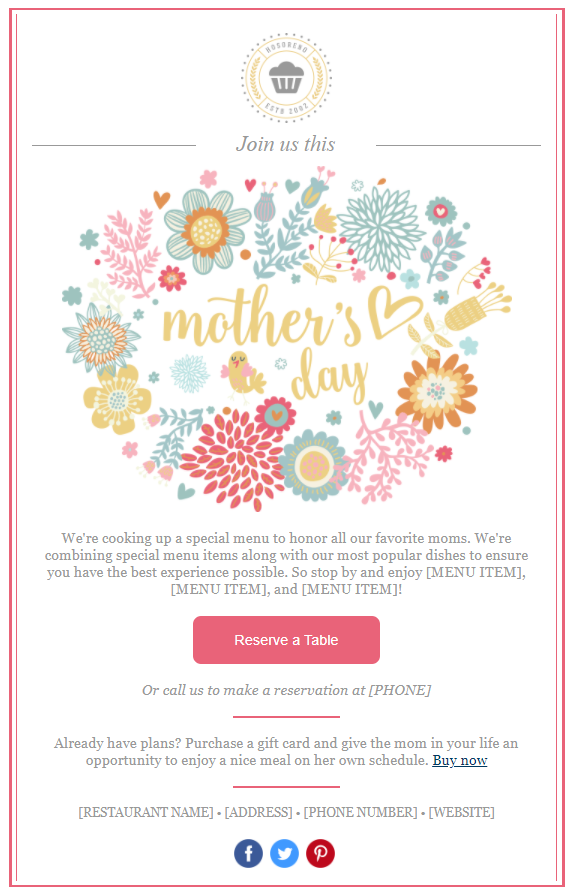 Mother's Day Marketing - email template