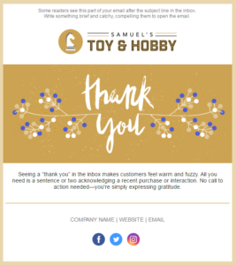 Constant Contact thank you email template