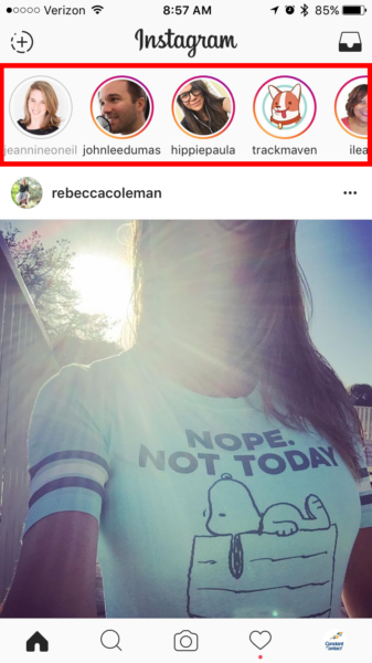Instagram Stories example