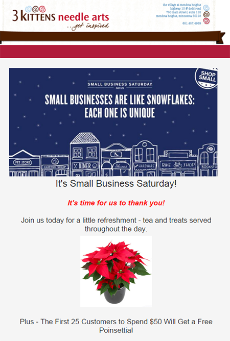 Holiday promotion email example