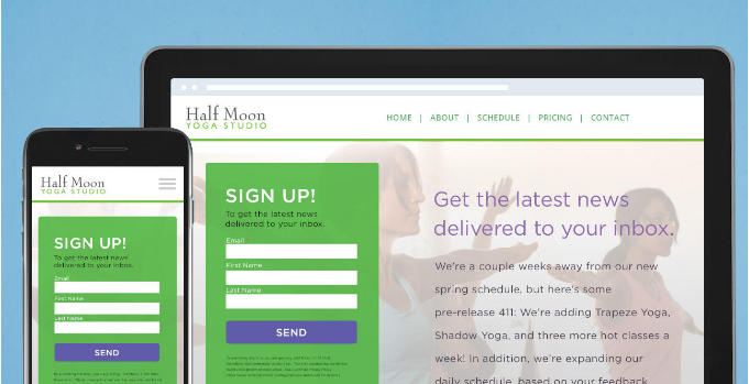 example of email marketing - Half Moon Yoga