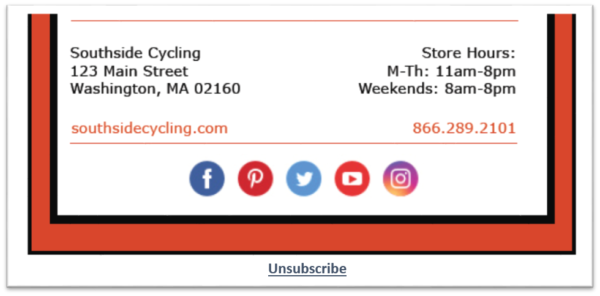 Email marketing campaign footer