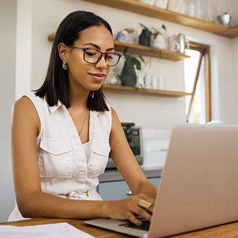 Woman working on an email