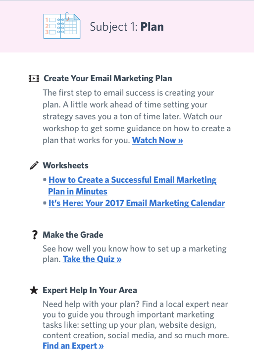 email marketing course subject