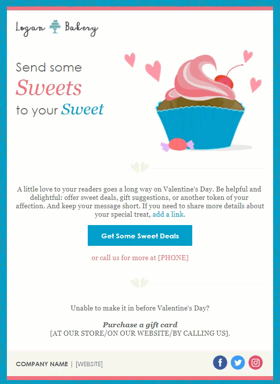 Valentine's Day email template: "Valentine's Day Promo"
