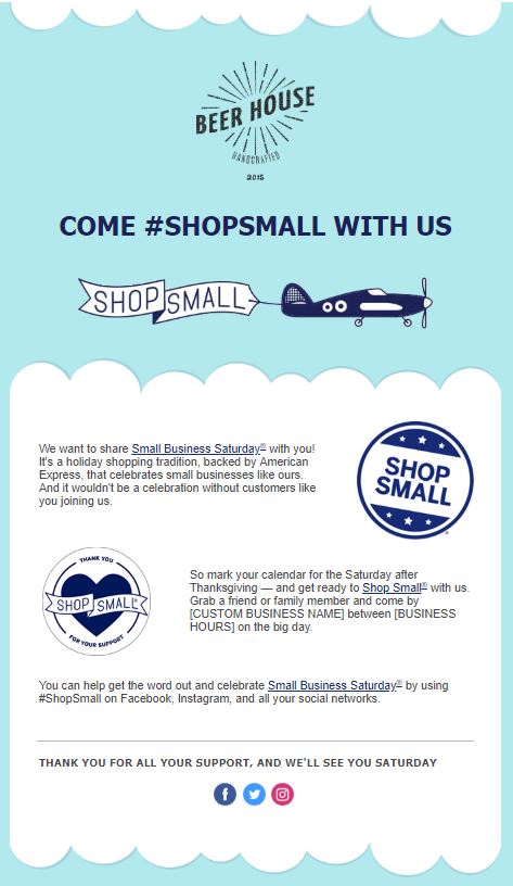 Shop small e-card