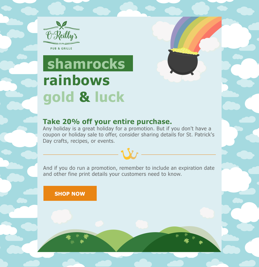 St Patrick's Day email template