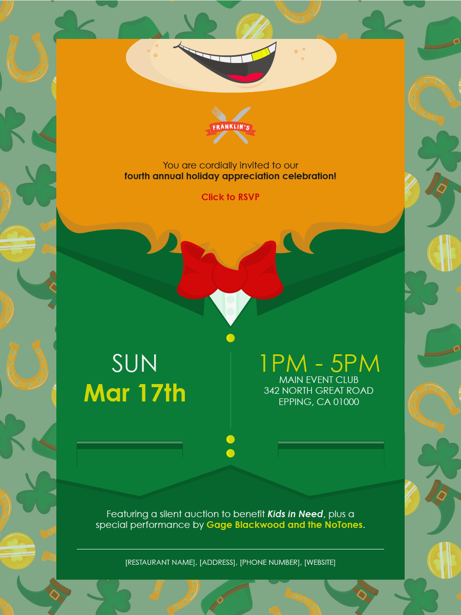 Constant Contact St Patrick's Day Event email template