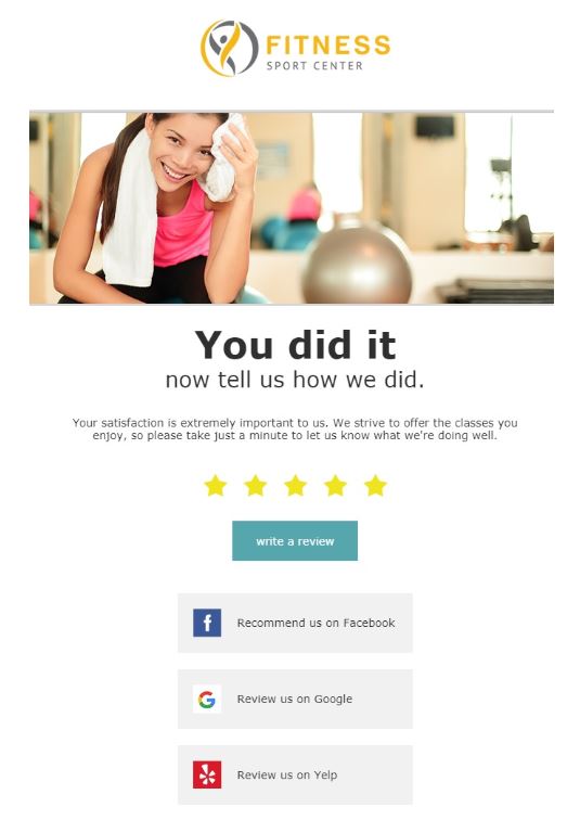 creative fitness emails