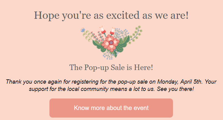 Event email example