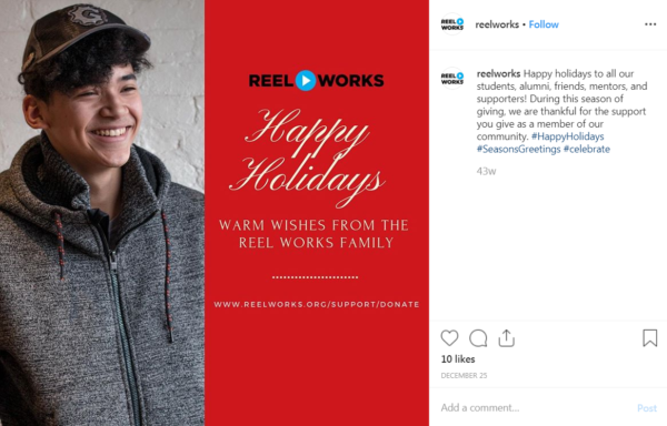 Constant contact customer reelworks happy holidays post
