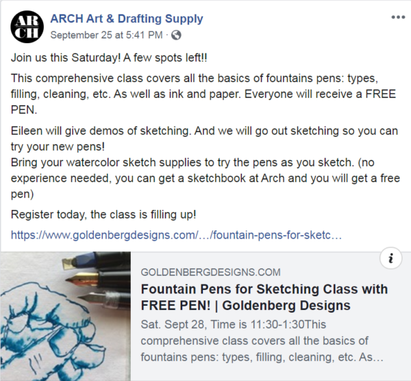 constant contact customer ARCH Art & drafting supply detailed post