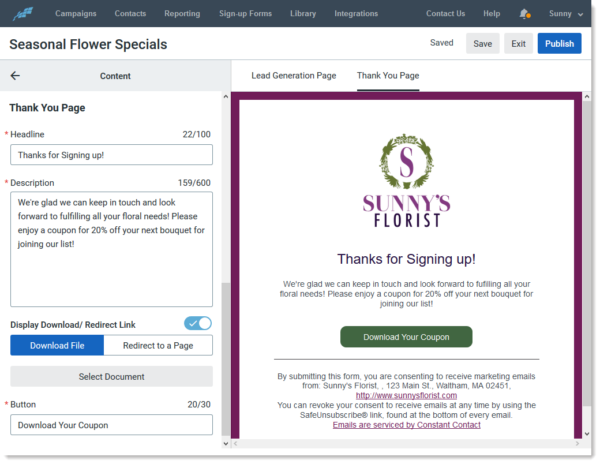 Landing Page