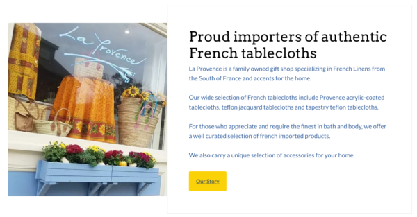 French goods store La Provence website photo