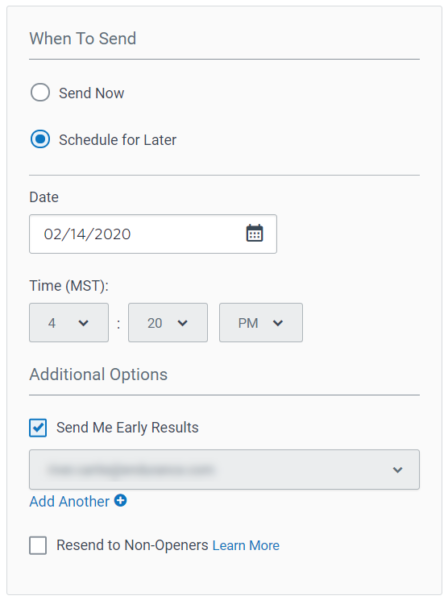 schedule email marketing for later