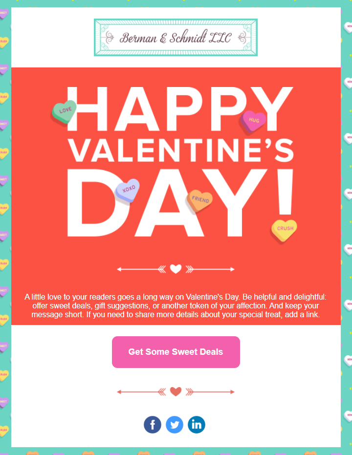 Valentine's Day email template: "Valentine's Day Card"